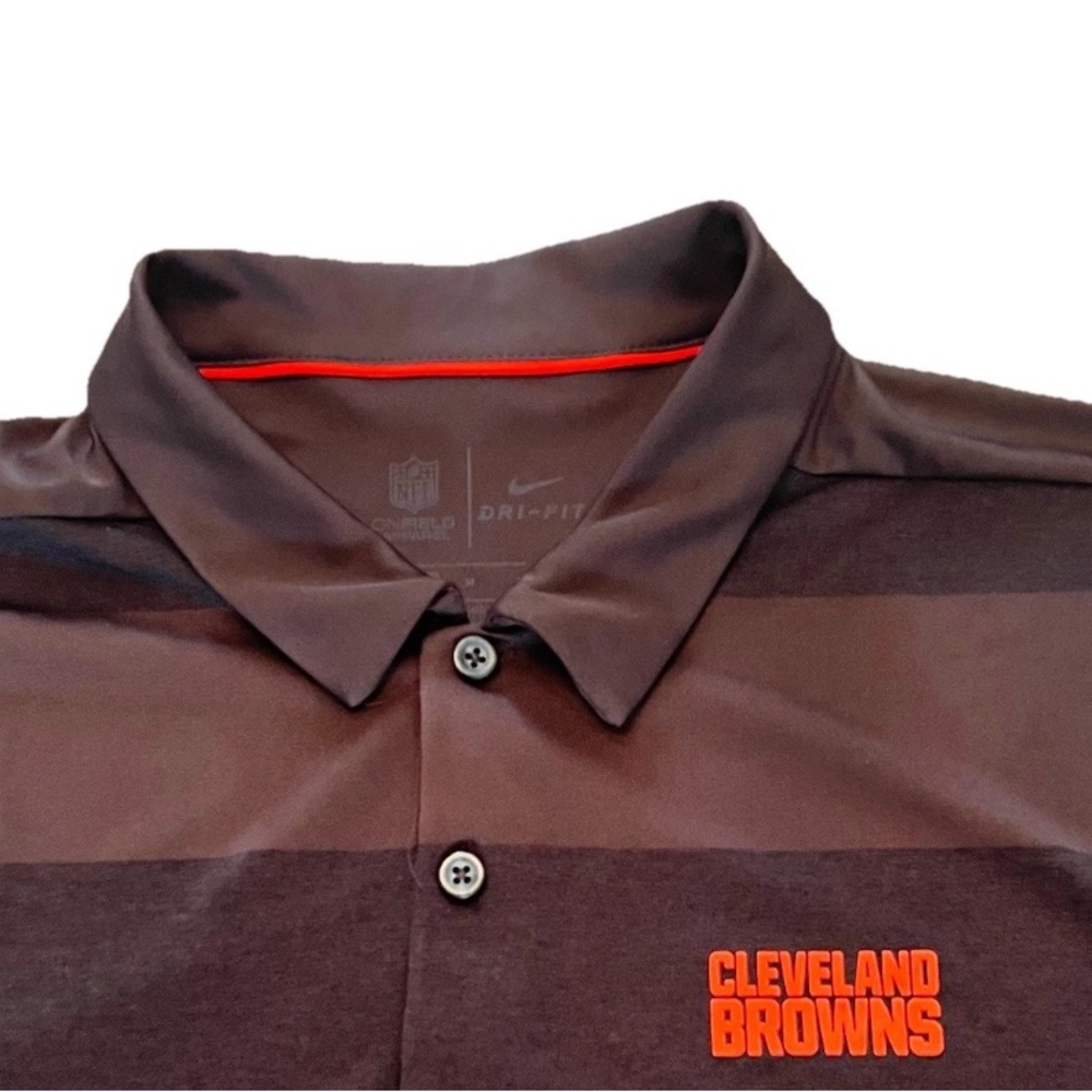 Cleveland Browns Dri-Fit Polo NFL On Field Shirt Brown Nike Mens M - Picture 2 of 10